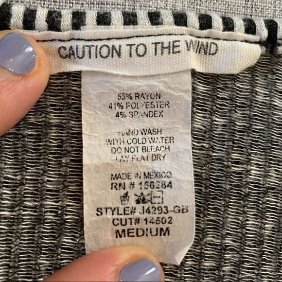 Caution To The Wind Striped Peplum Top - Picture 5 of 5